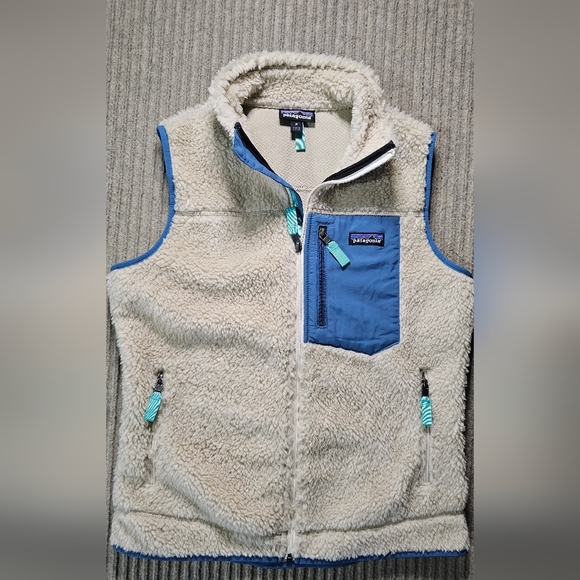Patagonia Women's Classic Retro X Vest Ivory Cream TEAL Rare Colors MED - Picture 1 of 7